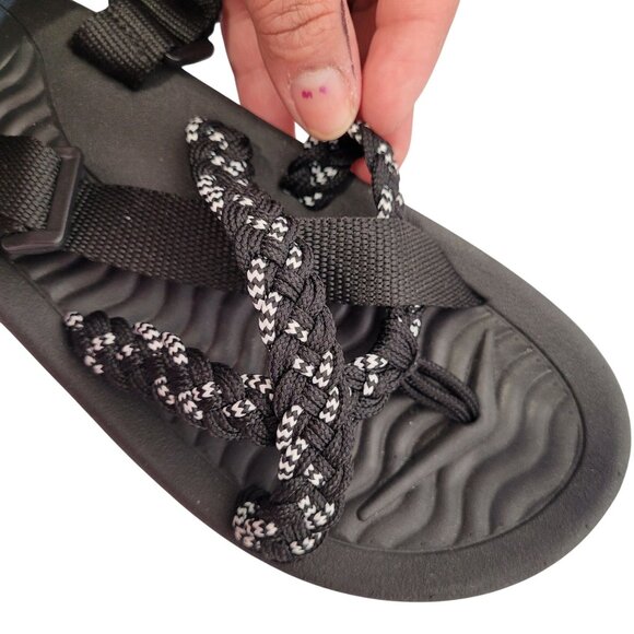 MEGNYA Women's Comfort Sandals Black Braided Straps Arch Support Size 7 - Picture 9 of 9